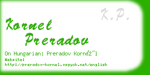 kornel preradov business card